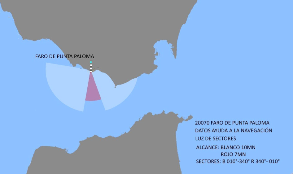 Emplacement du phare de Punta Paloma